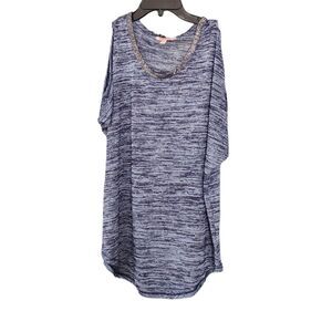 Juicy Couture Cold Shoulder‎ Blue Knit Blouse Women's Medium